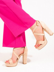 štýlové  sandále dámske hnedé na ihlovom podpätku #1
