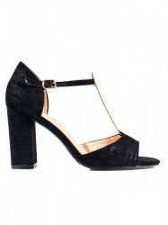 Trendy dámske čierne  sandále na širokom podpätku #3