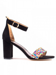 Trendy  sandále dámske čierne na širokom podpätku #3