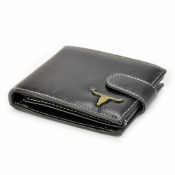 Čierna pánska kožená peňaženka RFID v krabičke WILD #2