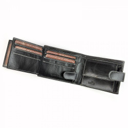 Čierna pánska kožená peňaženka RFID v krabičke WILD #5