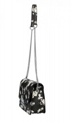 Crossbody dámska kabelka na retiazke v kvetovanom motíve XS7033 čierna #2