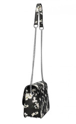Crossbody dámska kabelka na retiazke v kvetovanom motíve XS7033 čierna #3