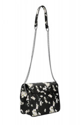 Crossbody dámska kabelka na retiazke v kvetovanom motíve XS7033 čierna #4