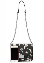 Crossbody dámska kabelka na retiazke v kvetovanom motíve XS7033 čierna #5