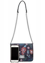 Crossbody dámska kabelka na retiazke v kvetovanom motíve XS7033 modrá #5
