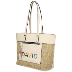 DAVID JONES Krémová veľká dámska kabelka cez rameno CM5741 #1