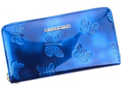 Gregorio luxusná modrá dámska kožená peňaženka v darčekovej krabičke
