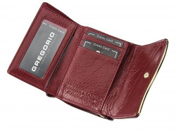 Gregorio tmavo hnedá lakovaná malá dámska kožená peňaženka v darčekovej krabičke ZLF-117 #2