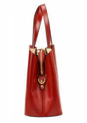 Kožená červená dámska kabelka do ruky Florencia #1