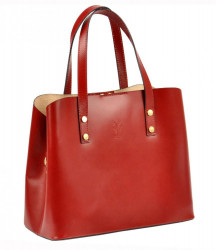 Kožená červená dámska kabelka do ruky Florencia #3