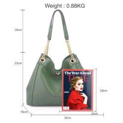 Módna dámska kabelka cez rameno Anna Grace 2504 zelená #2