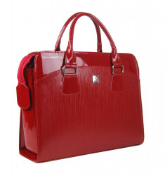PUNCE LC-01 červená ryhovaná dámska kabelka pre notebook do 15.6 palca #1