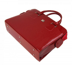 PUNCE LC-01 červená ryhovaná dámska kabelka pre notebook do 15.6 palca #4