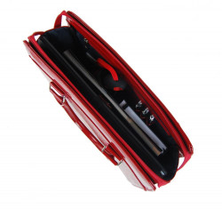 PUNCE LC-01 červená ryhovaná dámska kabelka pre notebook do 15.6 palca #5