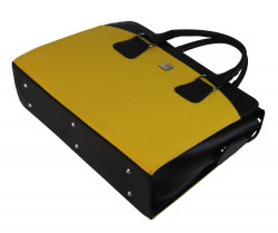 PUNCE LC-01 horčicovo žltá dámska kabelka pre notebook do 15.6 palca #4