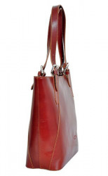 Veľká červená kožená dámska kabelka cez rameno L Artigiano #1