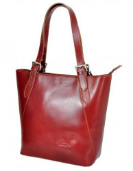 Veľká červená kožená dámska kabelka cez rameno L Artigiano #2