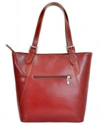 Veľká červená kožená dámska kabelka cez rameno L Artigiano #3