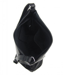 Veľká čierna dámska crossbody kabelka s čelnou priehradkou #4