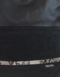 Veľká čierna dámska kabelka s lanovými uchami 4543-BB #5