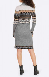 Žakarové pletené šaty Linea Tesini, šedo-farebné #3