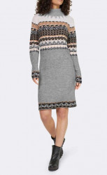 Žakarové pletené šaty Linea Tesini, šedo-farebné #4