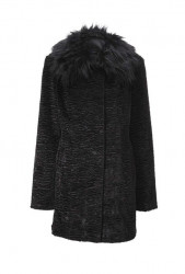 Ashley Brooke kabát z umelej kožušiny, čierna