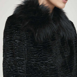 Ashley Brooke kabát z umelej kožušiny, čierna #1