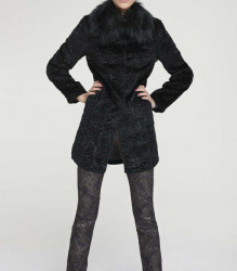 Ashley Brooke kabát z umelej kožušiny, čierna #2