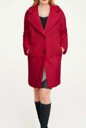 Ashley Brooke oversized teddy plyšový kabát, farby-ibištek #2