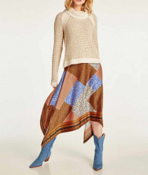 Asymetrická sukňa s farebnou potlačou Heine #1