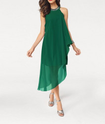 Asymetrické šifónové šaty Ashley Brooke, zelené