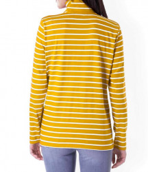 Bavlnené pruhované tričko so zipsom Création L Premium, okrová #2