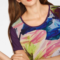 Blúzkové tričko s potlačou Ashley Brooke, fialovo-farebné #4