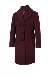 Buklé flaušový kabát Isabell Schmitt Collection, bordový #1