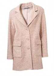 Buklé flaušový kabát, ružový
