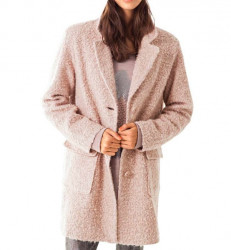 Buklé flaušový kabát, ružový #2