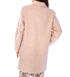 Buklé flaušový kabát, ružový #3