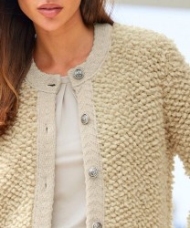 Buklé kardigán s ozdobnými gombíkmi HEINE, pieskový #4