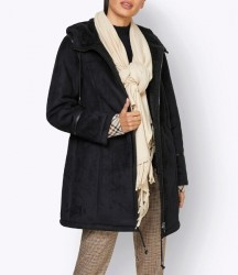 Bunda z imitácie kože a ozdobným lemovaním Mainpol, čierna #2