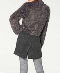 Chlpato-pletený kabátik Rick Cardona, šedý #3