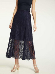Čipkovaná sukňa s plisom HEINE, tmavomodrá #1