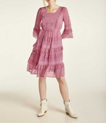 Čipkované šaty s volánmi Heine, ružová #1