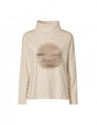 Džersejová roláková mikina s kamienkami HEINE, krémová #1