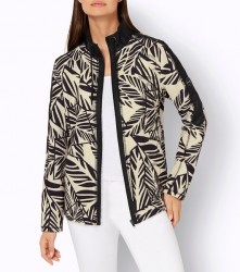 Džersejová žakarová bunda Création L, čierno-piesková #3