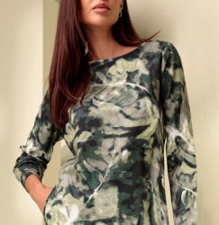 Džersejové šaty s potlačou listov HEINE, viacfarebné #4