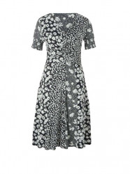 Džersejové šaty v patch vzhľade Linea Tesini, čierno-biele #1