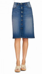 Džínsová sukňa na gombíky Linea Tesini, modrá #1