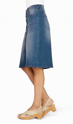 Džínsová sukňa na gombíky Linea Tesini, modrá #2